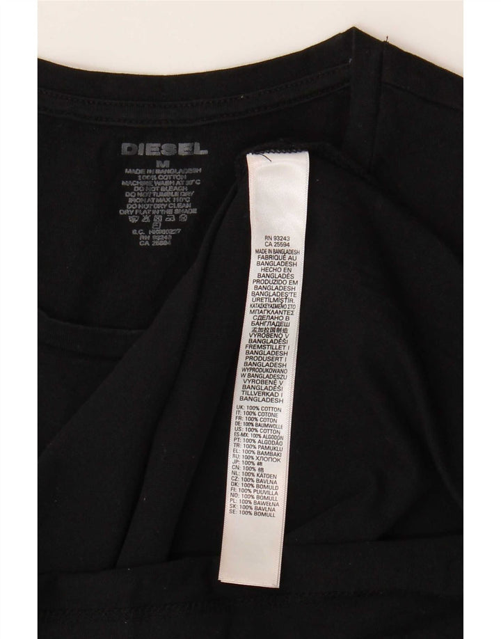 Diesel Herren T-Shirt Top Medium Schwarz Baumwolle