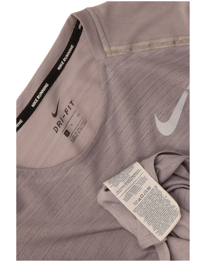 Nike Herren Dri Fit T-Shirt Top Small Grau geflecktes Polyester