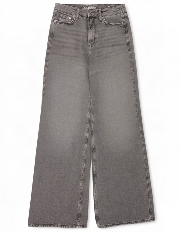 Zara Damen Schlagjeans EU 32 2XS W22 L31 Grau