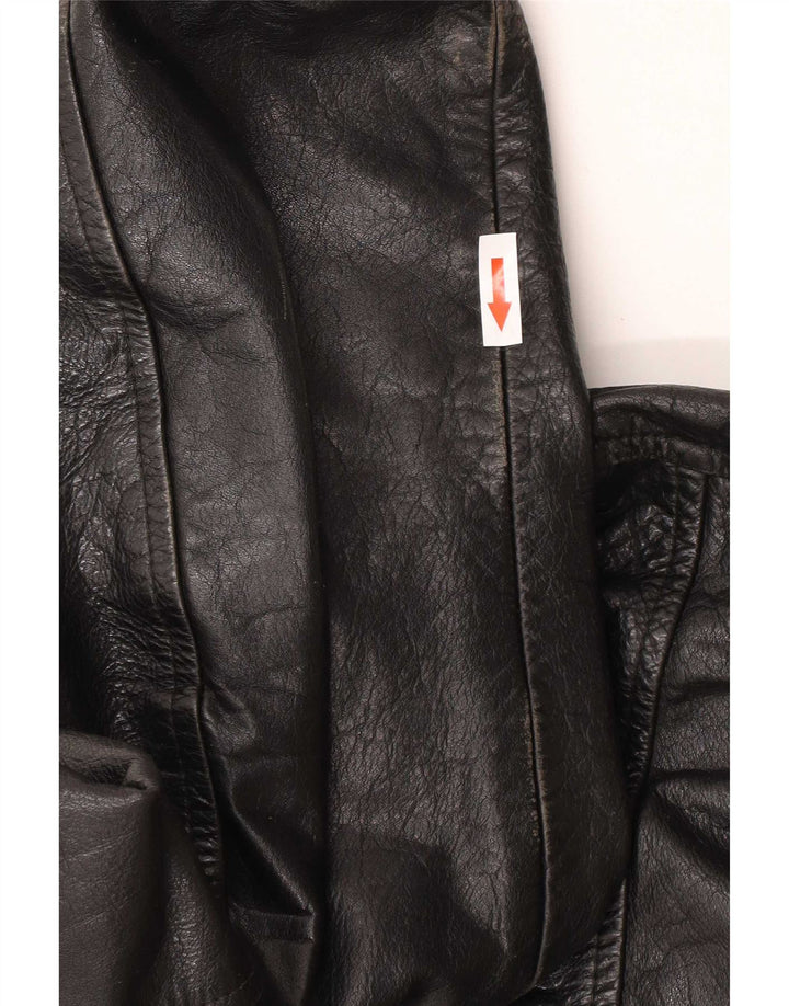 Vintage Herren Leder Militärjacke UK 40 Large Schwarz