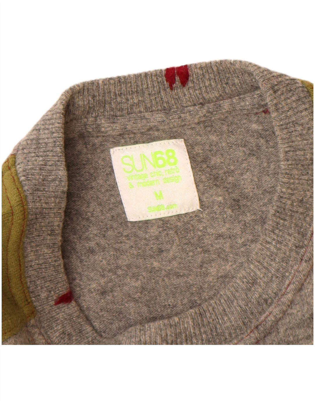 Sun68 Damen-Pullover mit U-Boot-Ausschnitt, UK 14, Mittelgrau, Farbblock