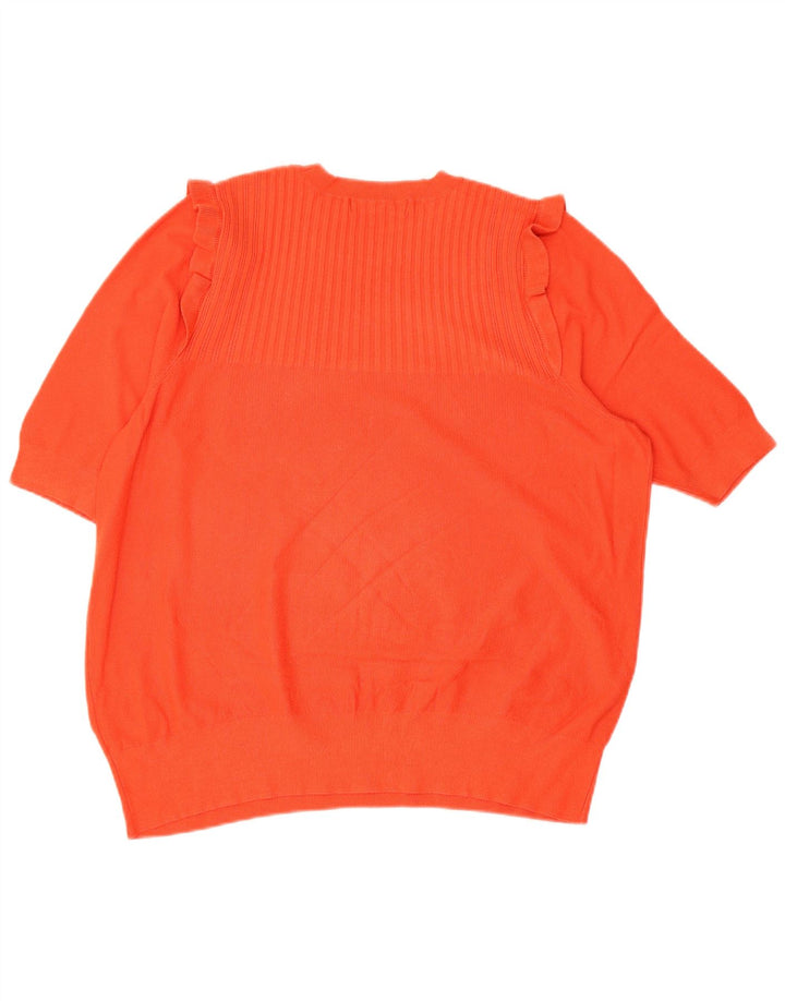 Marks & Spencer Damen Bluse Top UK 20 2XL Orange Viskose