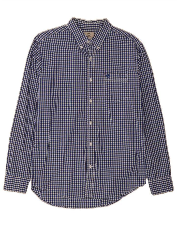 TIMBERLAND Mens Regular Fit Shirt Large Blue Gingham Cotton Vintage Timberland and Second-Hand Timberland from Messina Hembry 