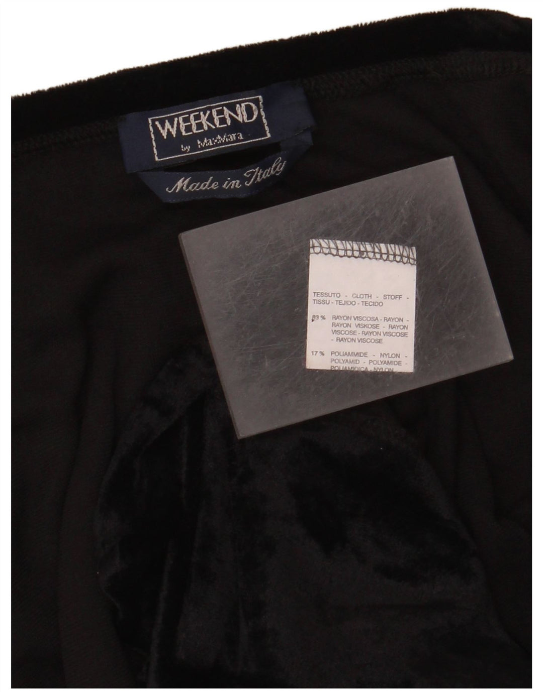 Max Mara Womens Weekend Velour Top 3/4 Ärmel UK 16 Large Schwarz Rayon