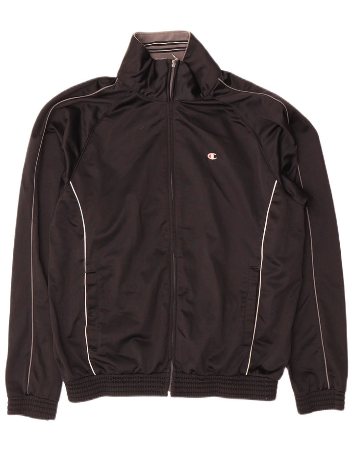 Champion Herren-Trainingsanzug-Oberjacke, Mittelschwarzes Polyester