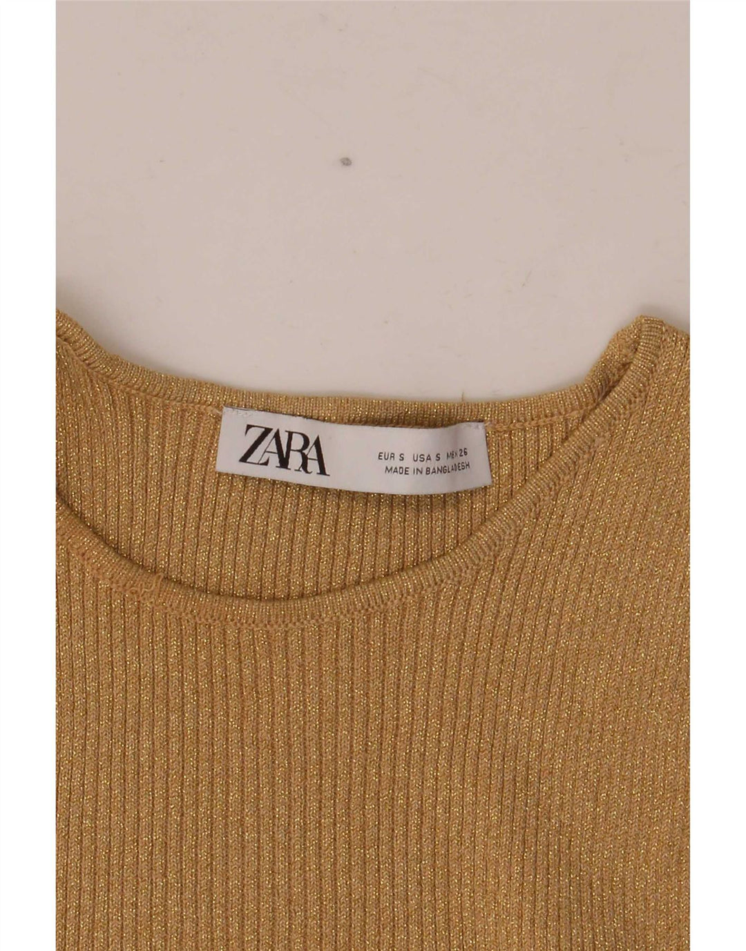 Zara Damen Crop Vest Top UK 8 Small Beige