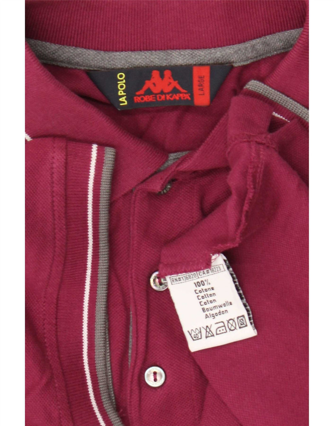Kappa Herren Kurzarm-Poloshirt mit normaler Passform, große rote Baumwolle