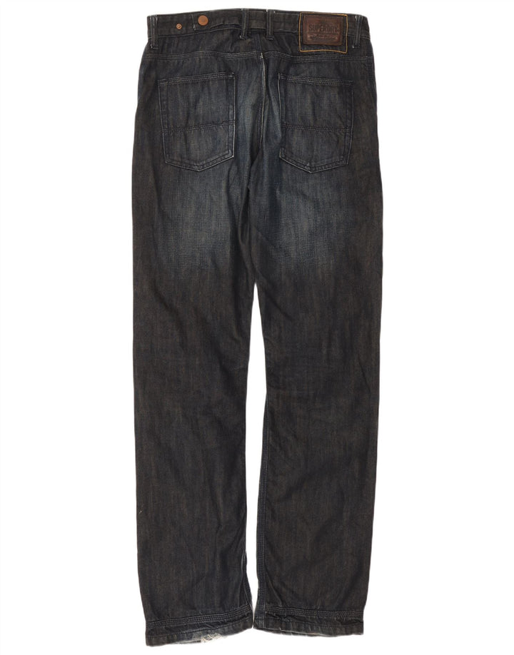 Superdry Herren Straight Jeans W34 L34 Marineblau Baumwolle