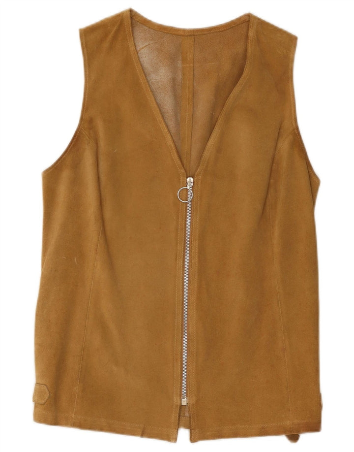 Conbipel Damen Wildlederweste IT 44 Mittelbraunes Leder