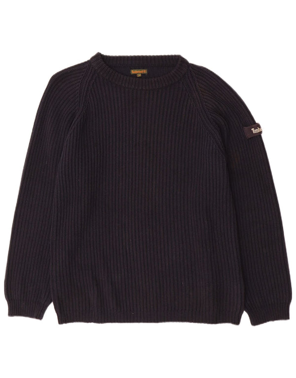 TIMBERLAND Damen-Pullover mit U-Boot-Ausschnitt, UK 14, Größe L, Marineblau, Baumwolle