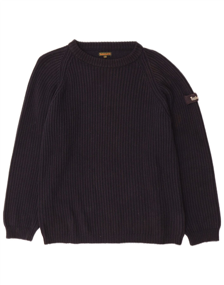 TIMBERLAND Damen-Pullover mit U-Boot-Ausschnitt, UK 14, Größe L, Marineblau, Baumwolle