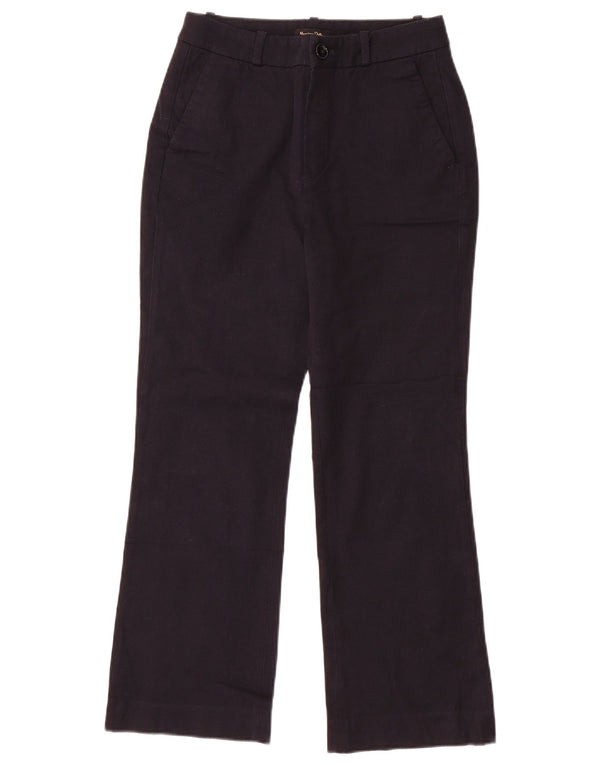 Massimo Dutti Damen Bootcut Chino Hose EU 36 XS W26 L26 Marineblau