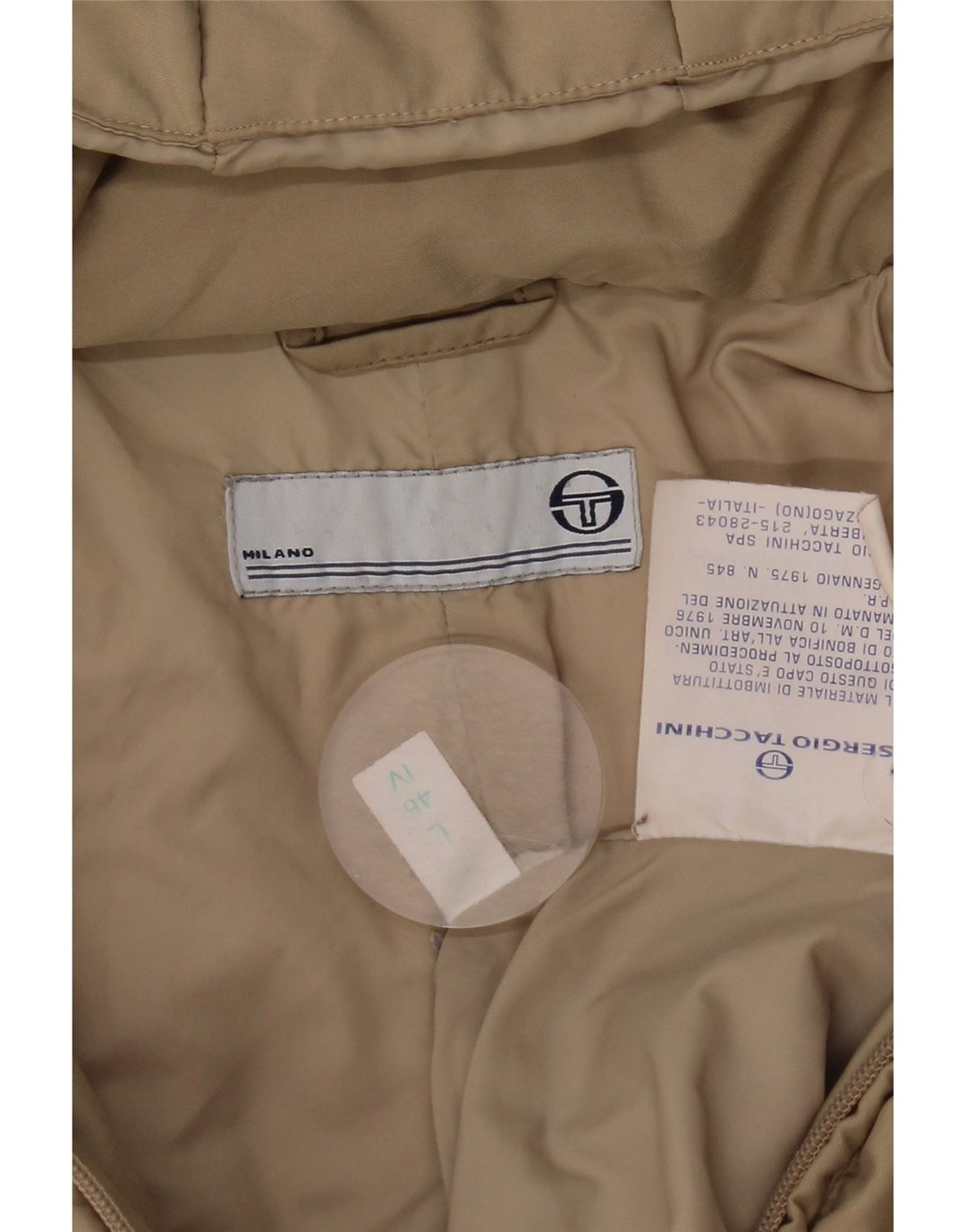 Sergio Tacchini Damen Wattierter Mantel mit Kapuze UK 16 Large Beige