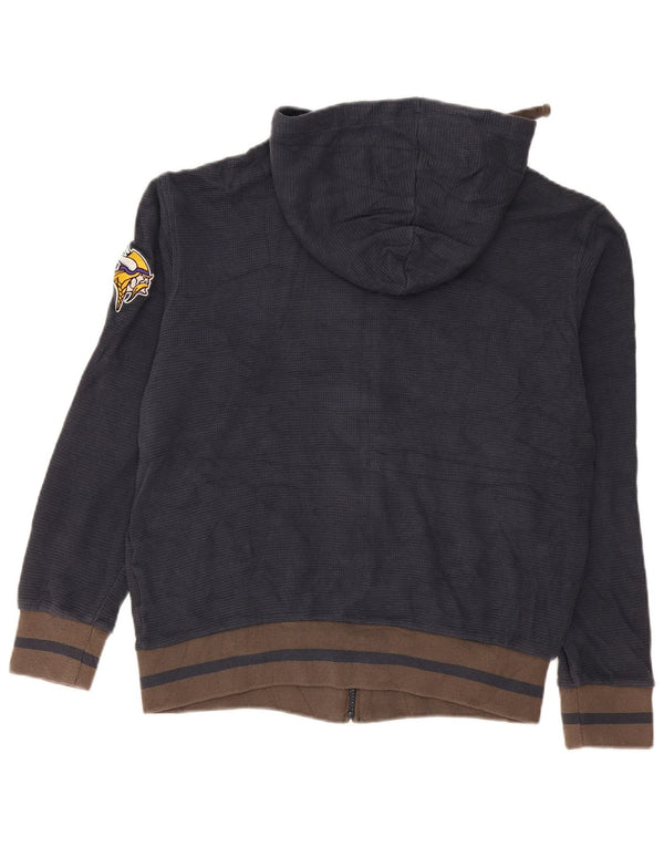 NFL Mens Vikings Graphic Zip Hoodie Sweater Medium Navy Blue Colourblock