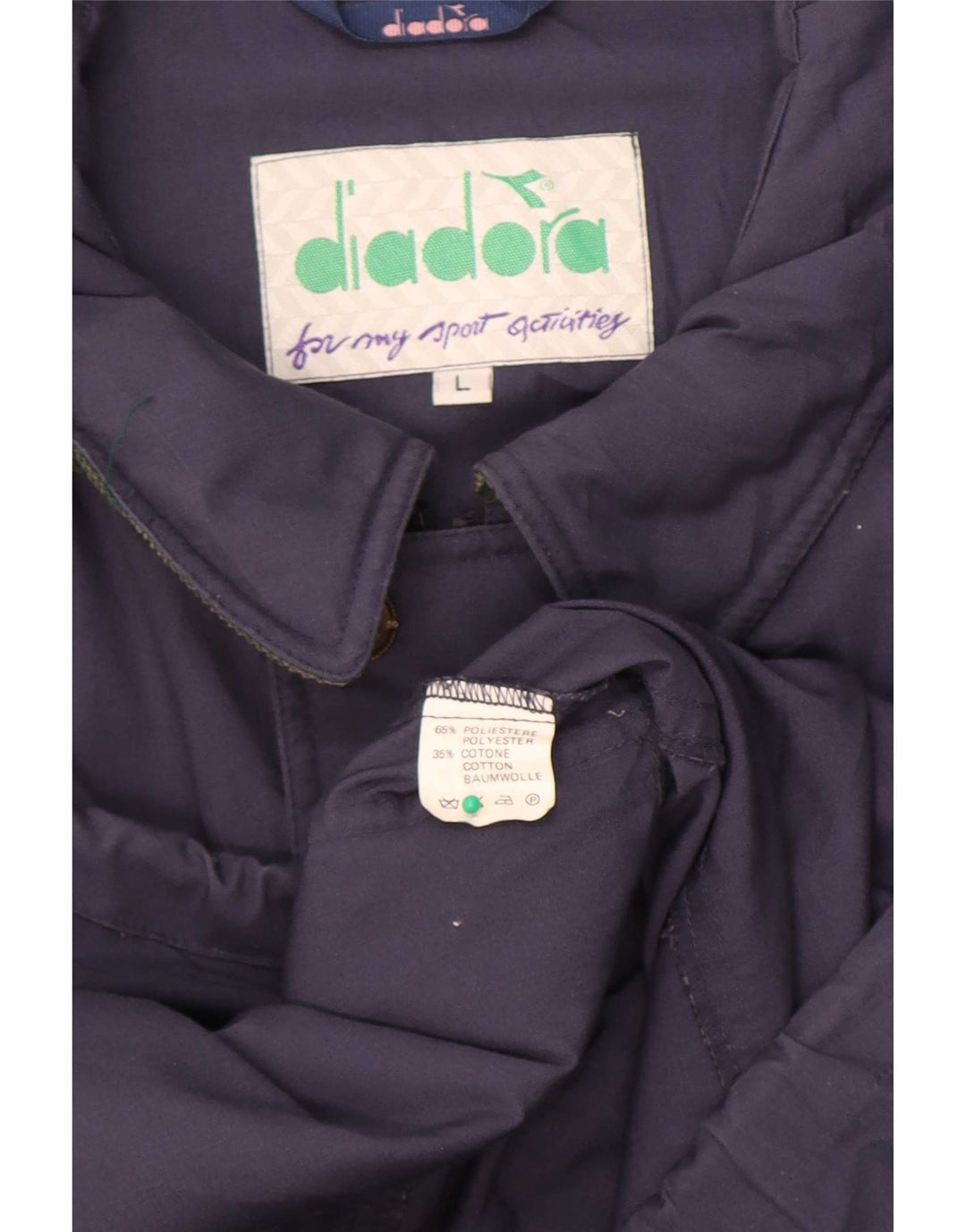 Diadora Herren-Windbreaker-Jacke, UK 40, Größe L, Marineblau, Polyester