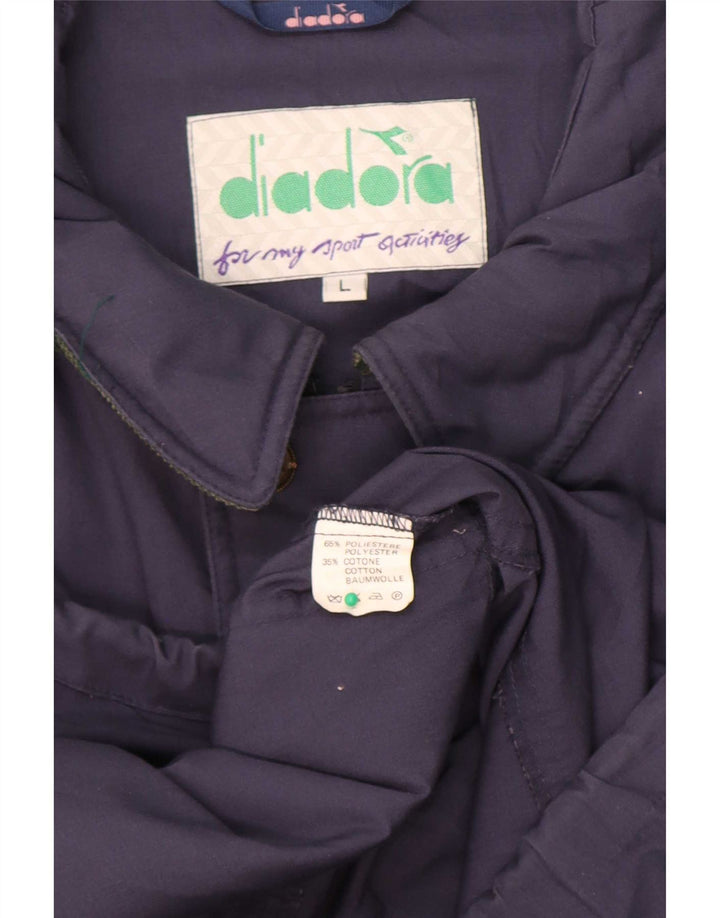 Diadora Herren-Windbreaker-Jacke, UK 40, Größe L, Marineblau, Polyester