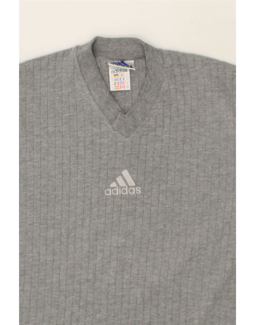 ADIDAS Mens T-Shirt Top Medium Grey Cotton Vintage Adidas and Second-Hand Adidas from Messina Hembry 
