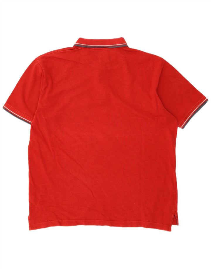 Gap Herren-Poloshirt, groß, rot gestreift, Baumwolle
