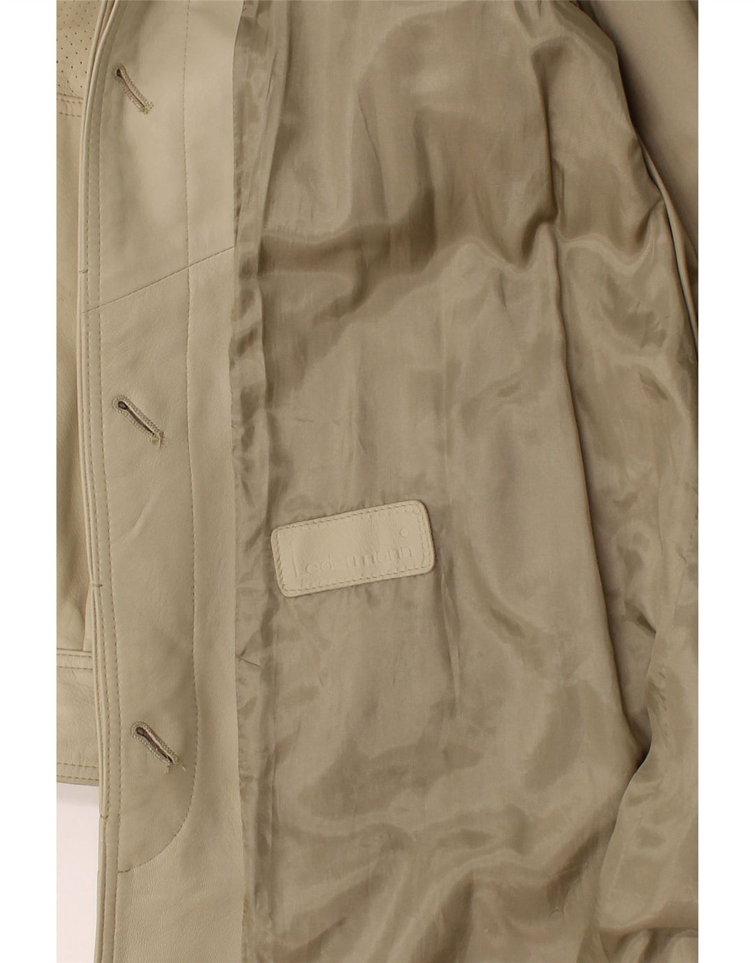 VINTAGE Damen Ledermantel UK 18 XL Beige