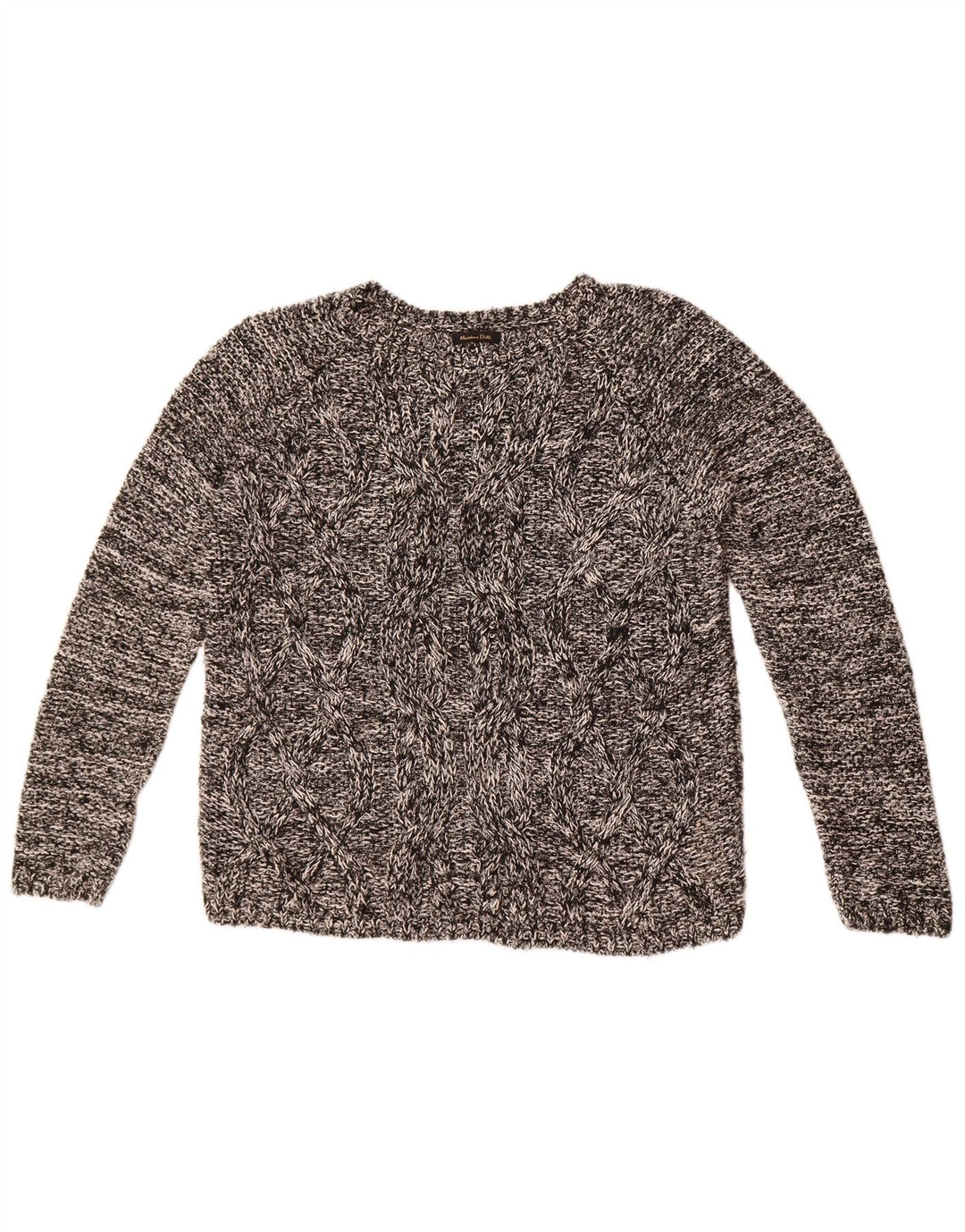 Massimo Dutti Damen-Pullover mit U-Boot-Ausschnitt, UK 14, Mittelgrau meliert