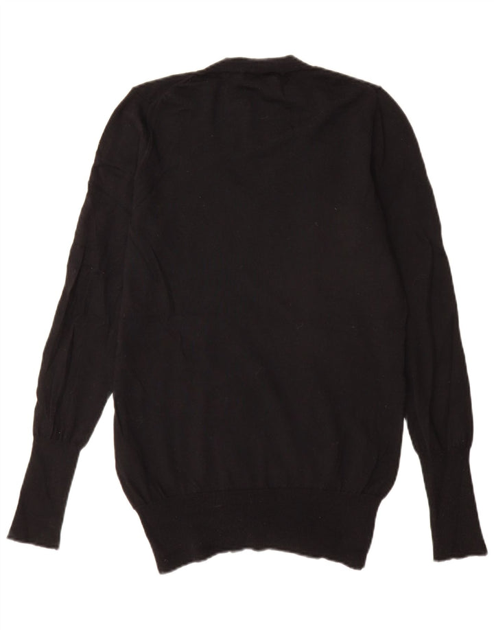 J. Crew Damen-Pullover mit V-Ausschnitt, UK 12, mittelschwarze Merinowolle