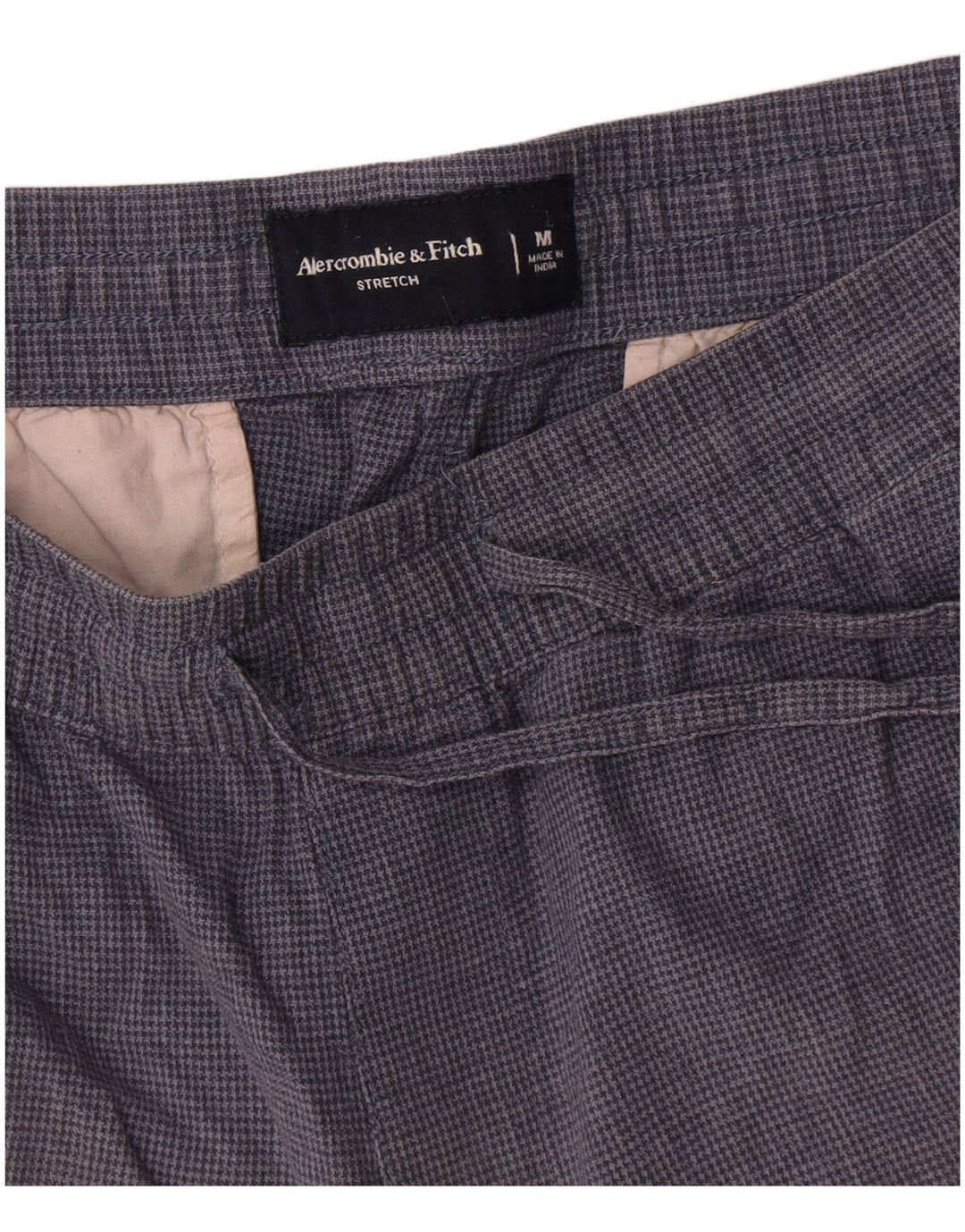 Abercrombie & Fitch Damen-Chinoshorts, Größe M, W32, Marineblau mit Hahnentrittmuster