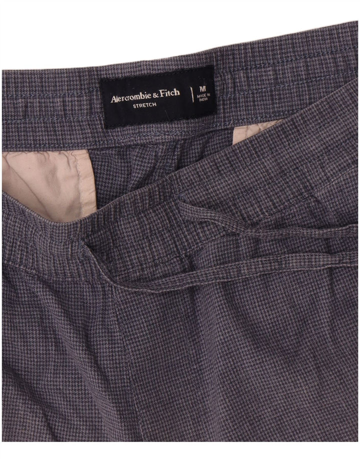 Abercrombie & Fitch Damen-Chinoshorts, Größe M, W32, Marineblau mit Hahnentrittmuster