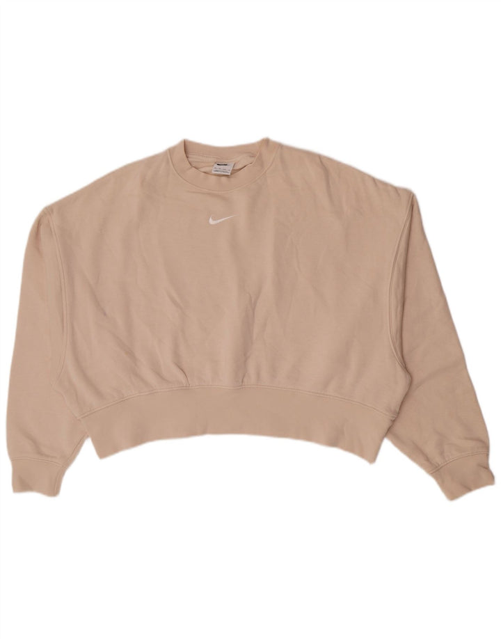 Nike Damen-Sweatshirt in Übergröße, Größe 6, Beige, Baumwolle