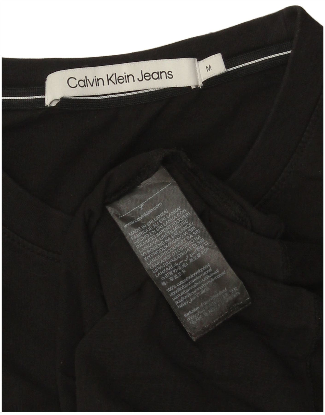CALVIN KLEIN JEANS Herren T-Shirt Top Medium Schwarz Baumwolle