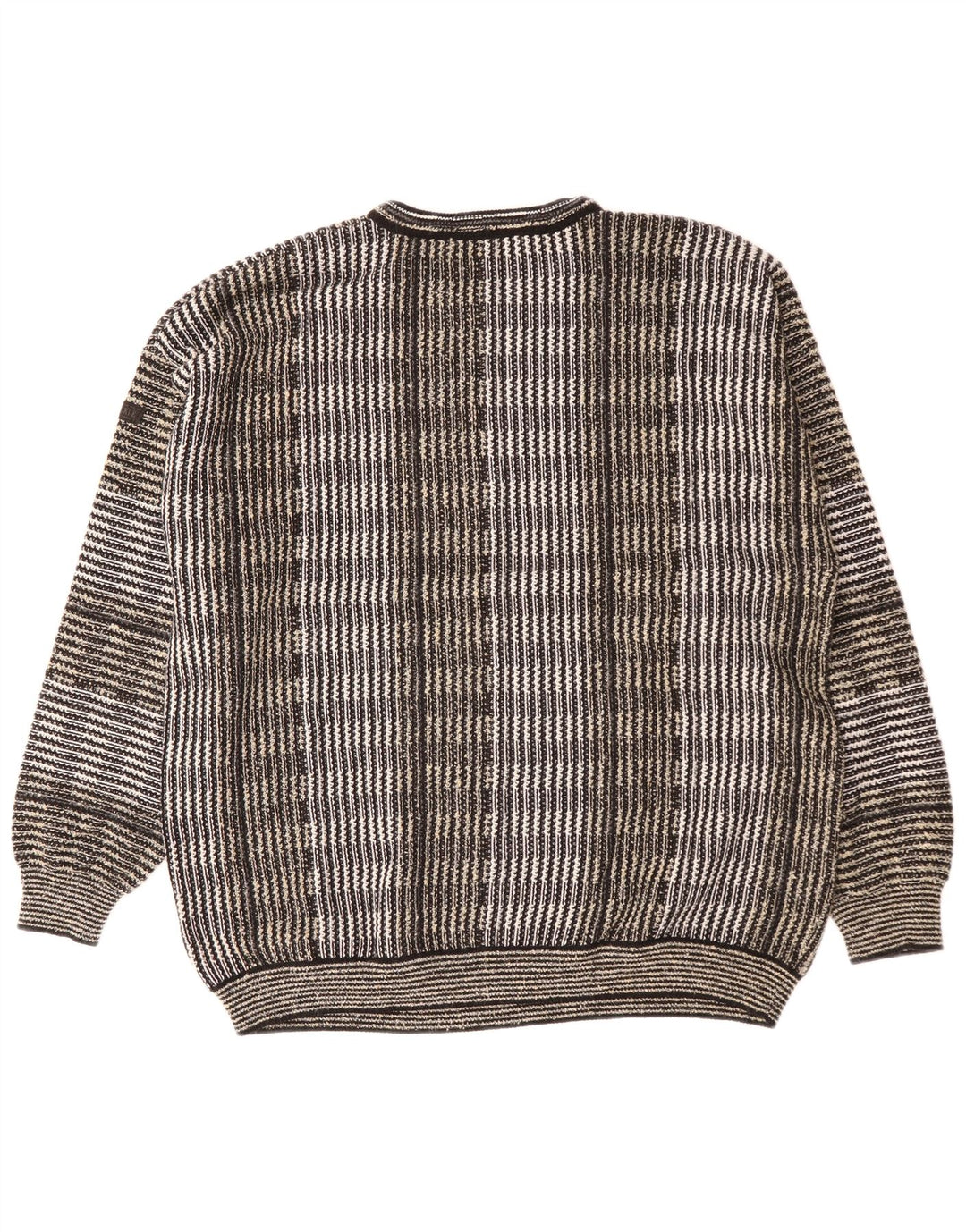 Bueckle Herren-Pullover mit Rundhalsausschnitt, Größe 56, 2XL, grau gestreift, Polyacryl