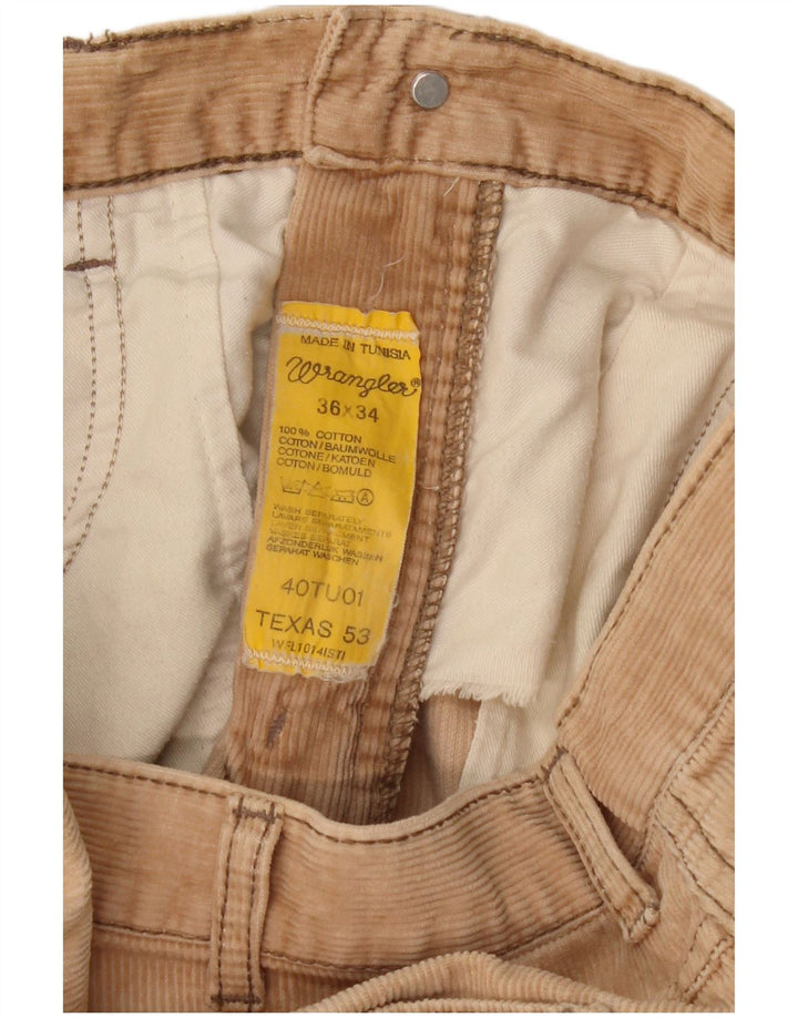 WRANGLER Herren Texas Straight Cordhose W36 L31 Beige Baumwolle