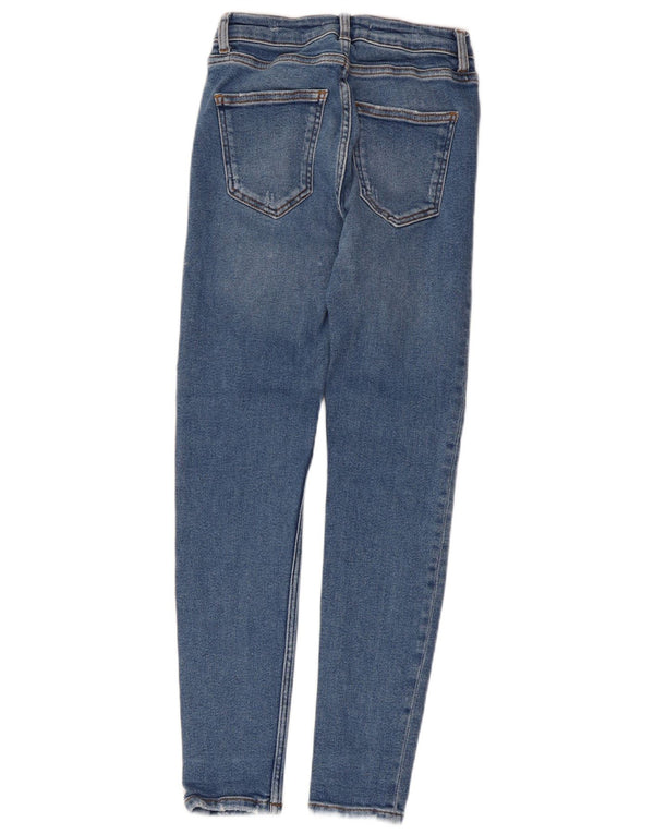 Zara Damen Distressed Skinny Jeans EU 36 XS W26 L27 Blau