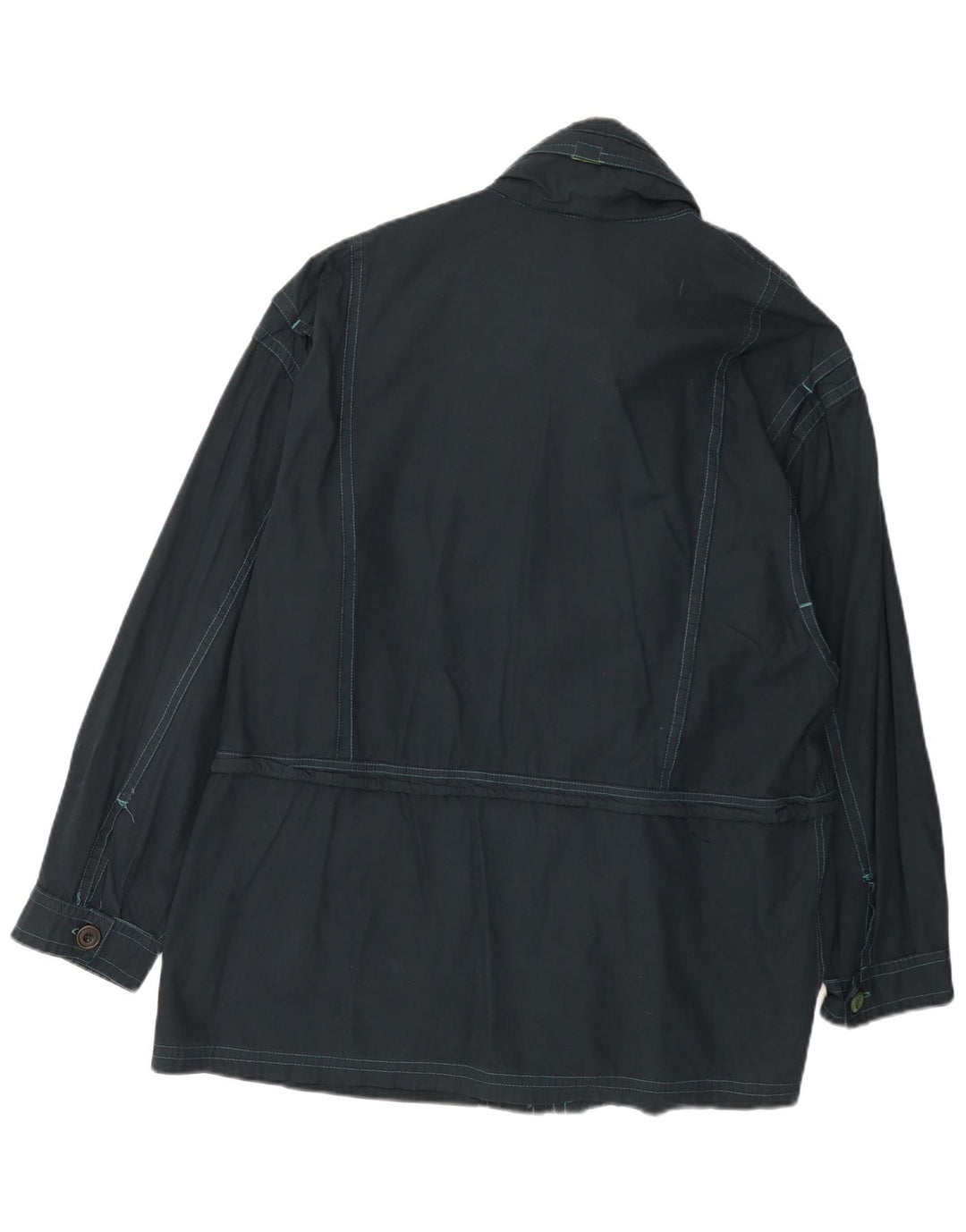 JAMES DILLON Herren-Utility-Jacke mit Kapuze, UK 40, große marineblaue Baumwolle