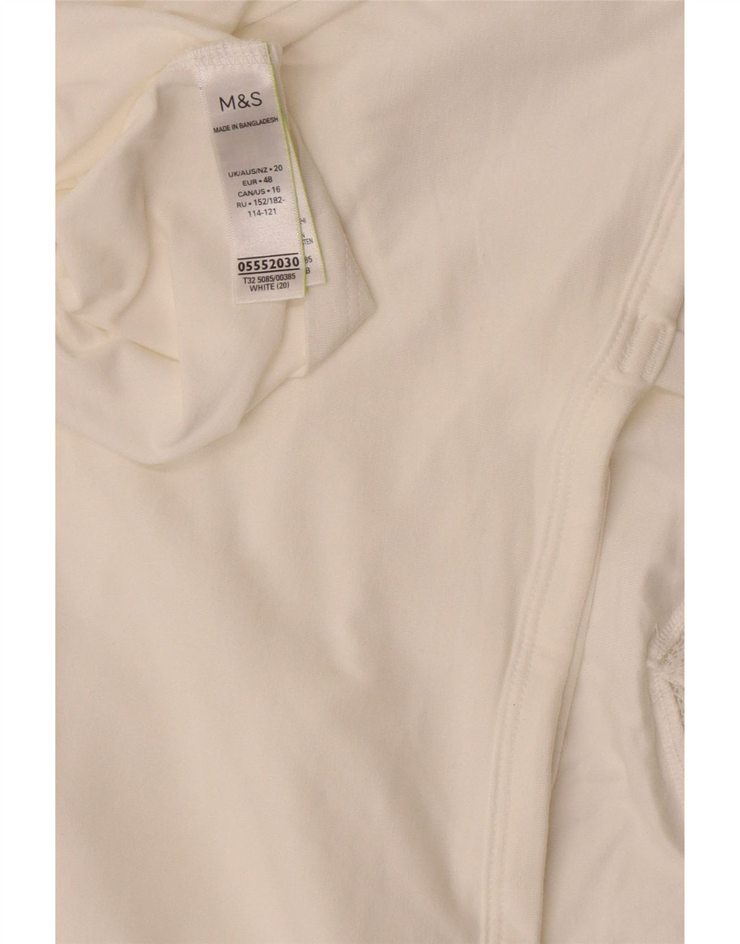Marks & Spencer Damen Crop Cami Top UK 20 2XL Weiße Baumwolle