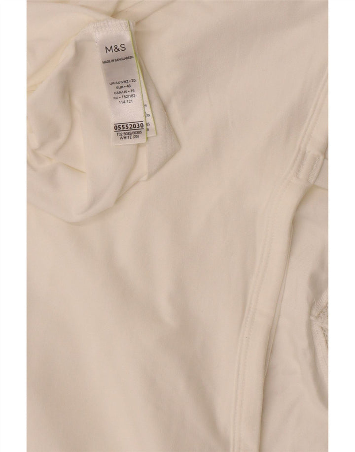 Marks & Spencer Damen Crop Cami Top UK 20 2XL Weiße Baumwolle