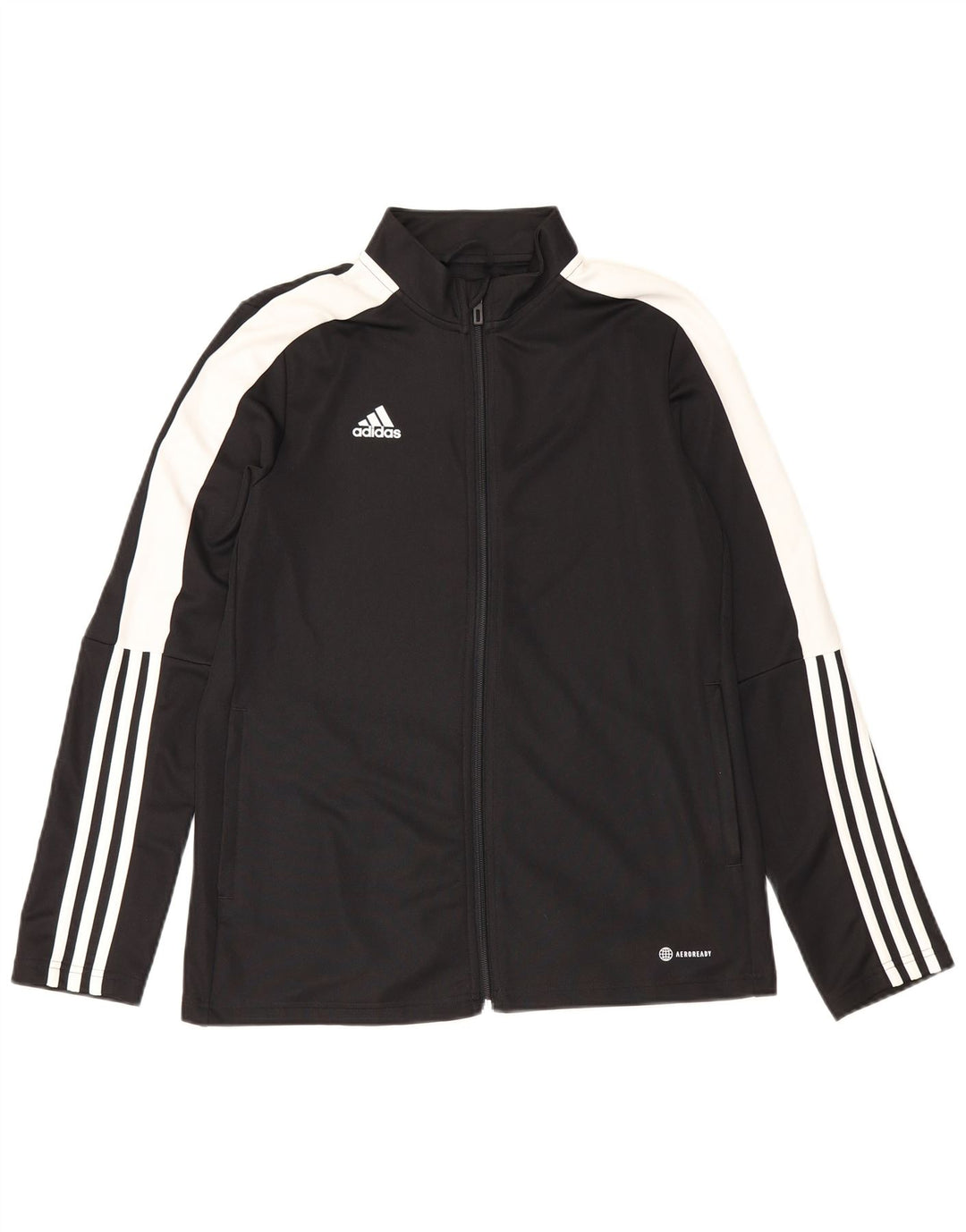 Adidas Damen Aeroready Trainingsanzug Top Jacke UK 16/18 Large Schwarz Polyester