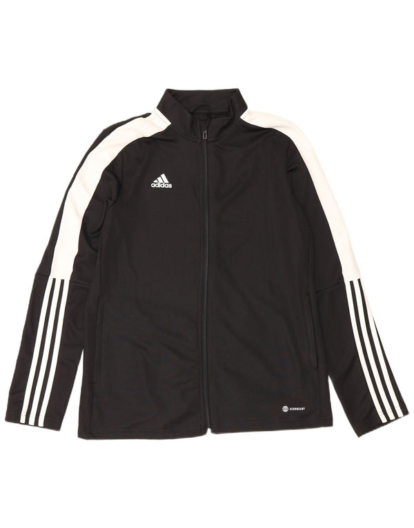Adidas Damen Aeroready Trainingsanzug Top Jacke UK 16/18 Large Schwarz Polyester
