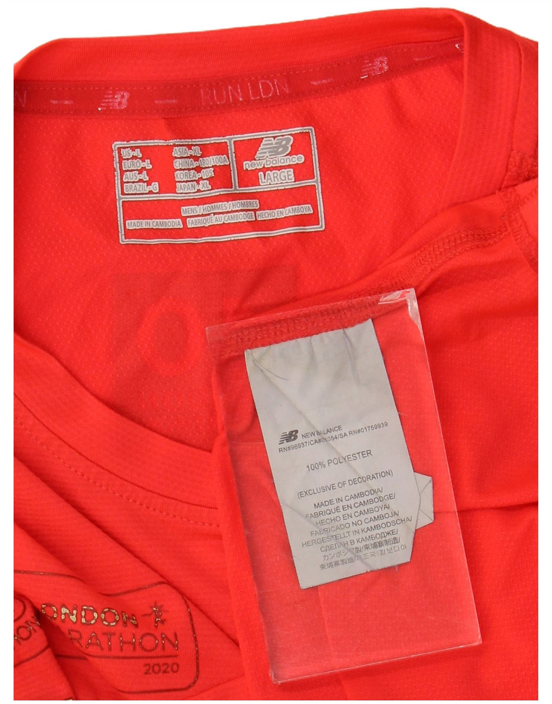 New Balance Herren Grafik-T-Shirt-Oberteil, großes rotes Polyester
