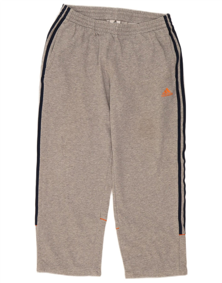 ADIDAS Womens Tracksuit Trousers UK 14 Medium  Grey Cotton