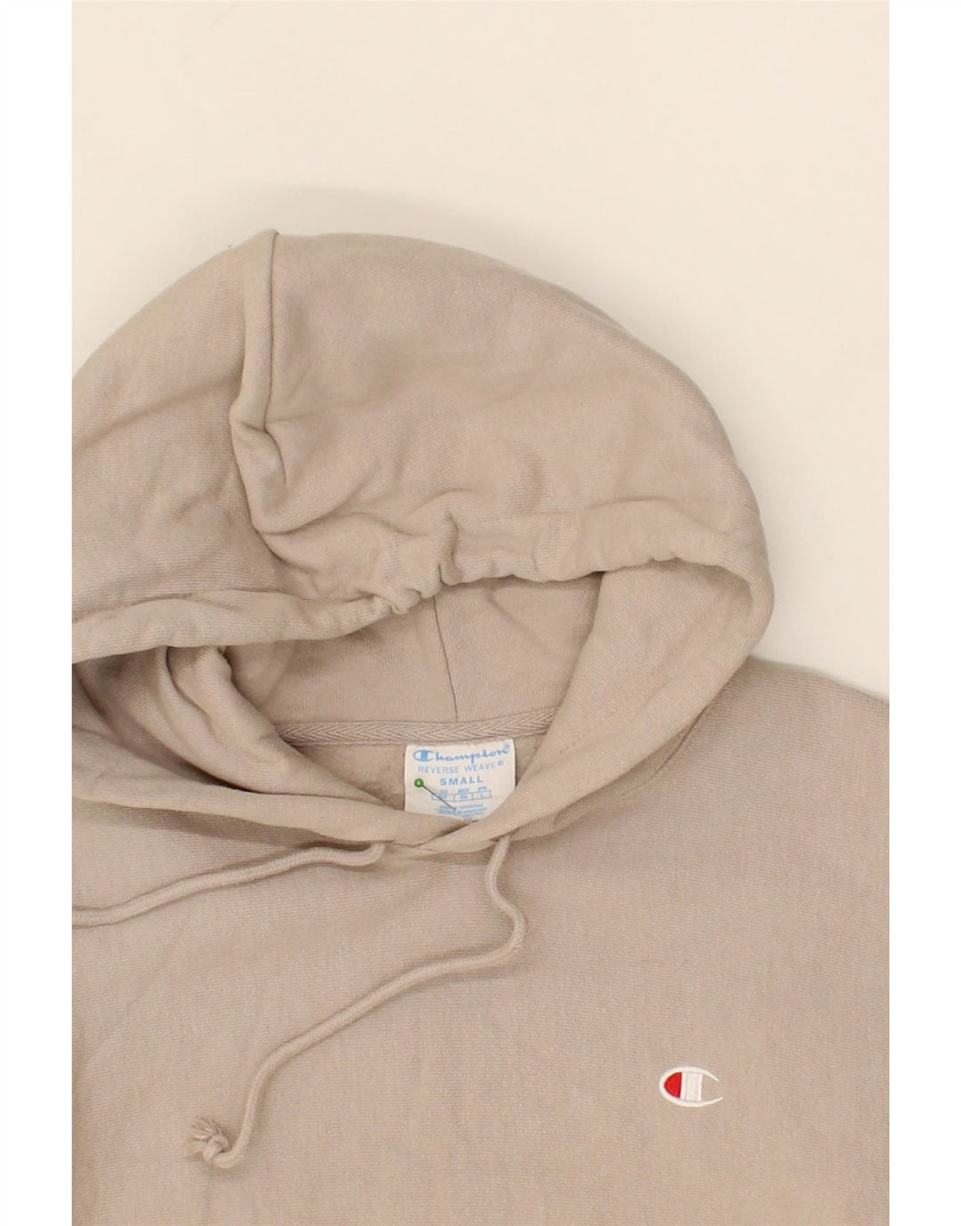CHAMPION Mens Hoodie Jumper Small Beige Cotton Vintage Champion and Second-Hand Champion from Messina Hembry 