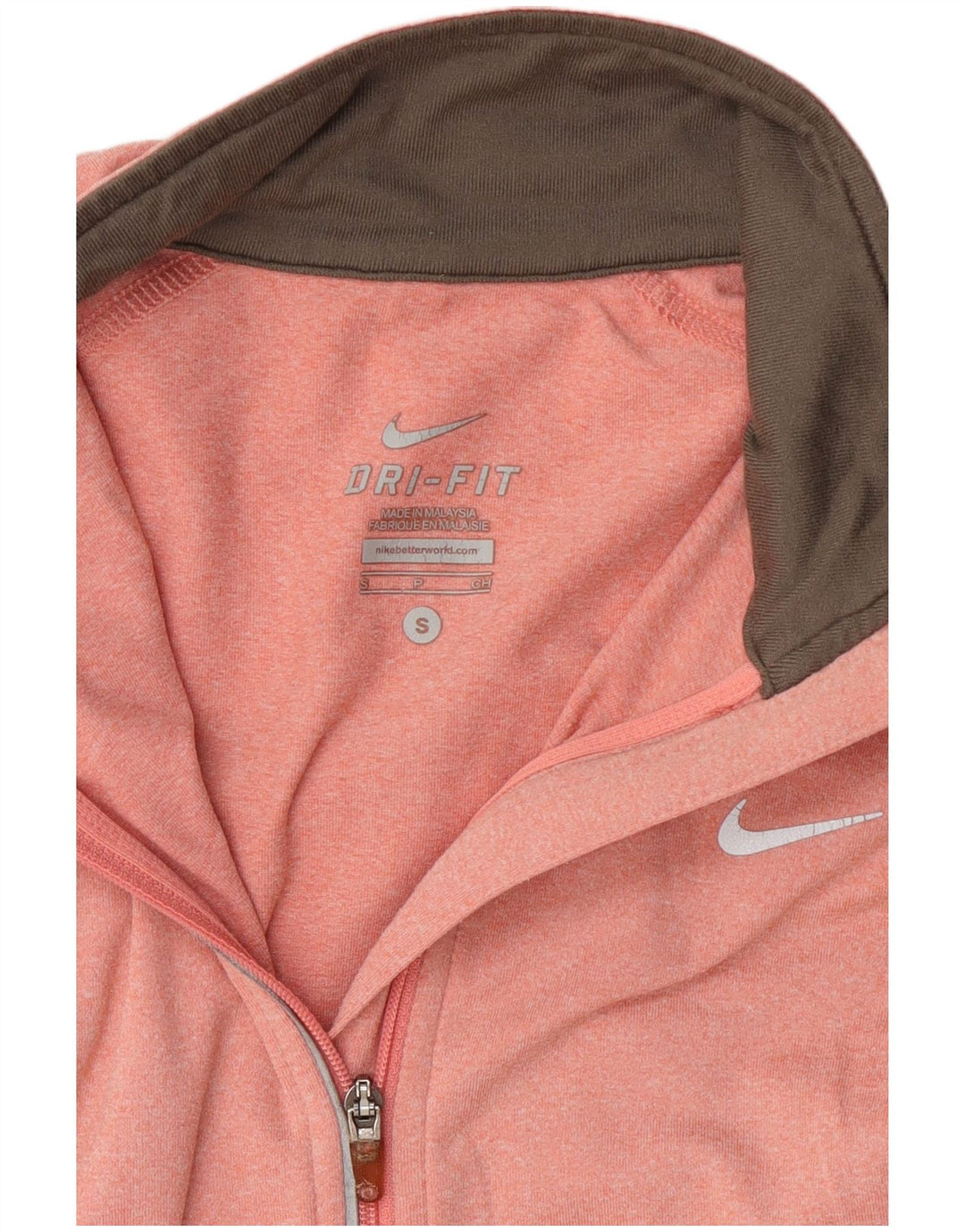 Nike Womens Dri Fit Zip Neck Pullover Trainingsanzug Top UK 10 Small Pink