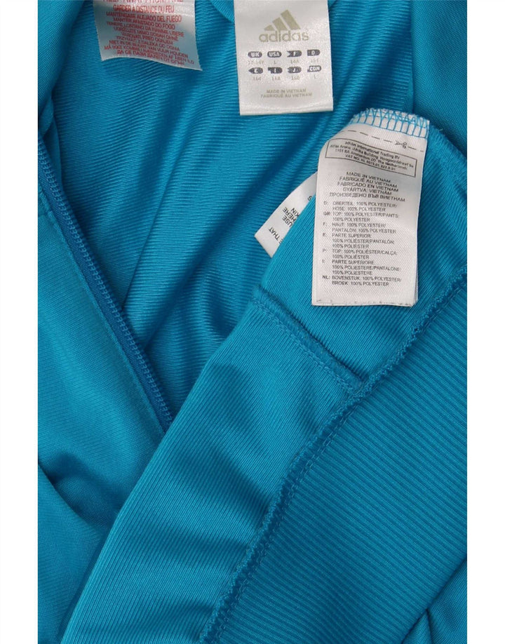 Adidas Jungen-Trainingsanzug-Top-Jacke, 13–14 Jahre, blaues Colourblock-Polyester