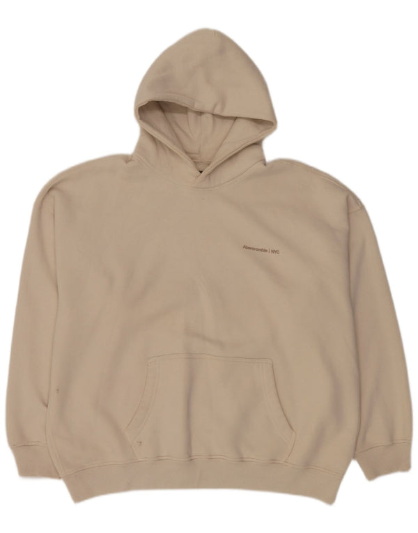 Abercrombie & Fitch Herren Kapuzenpullover XL Beige Baumwolle