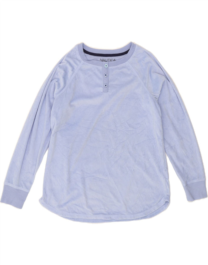 NAUTICA Womens Top Long Sleeve UK 10 Small Blue Polyester Vintage Nautica and Second-Hand Nautica from Messina Hembry 