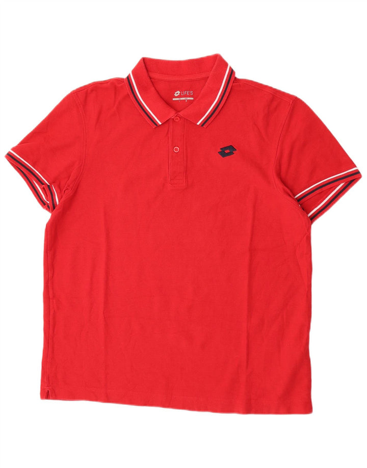 Lotto Herren-Poloshirt aus mittelroter Baumwolle