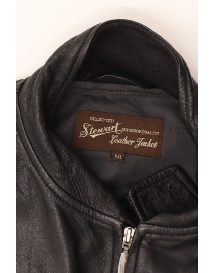Stewart Damen Bomber-Lederjacke UK 20 2XL Schwarzer Leder-Biker