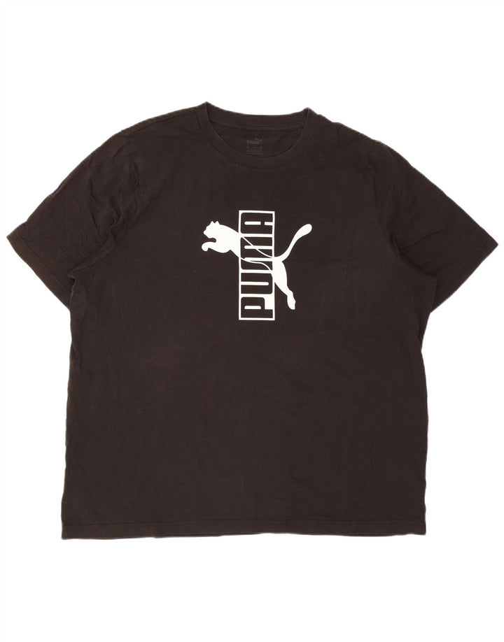 Puma Herren Grafik T-Shirt Top 2XL Schwarz Baumwolle