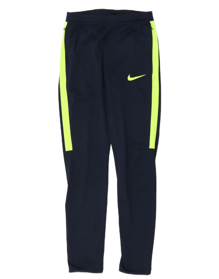 Nike Herren Dri Fit Trainingshose, Größe S, marineblaues Farbblock-Polyester