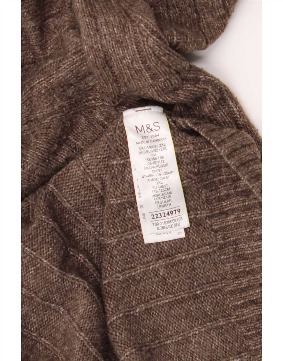 Marks & Spencer Herren Rollkragenpullover Pullover 2XL Braun Acryl