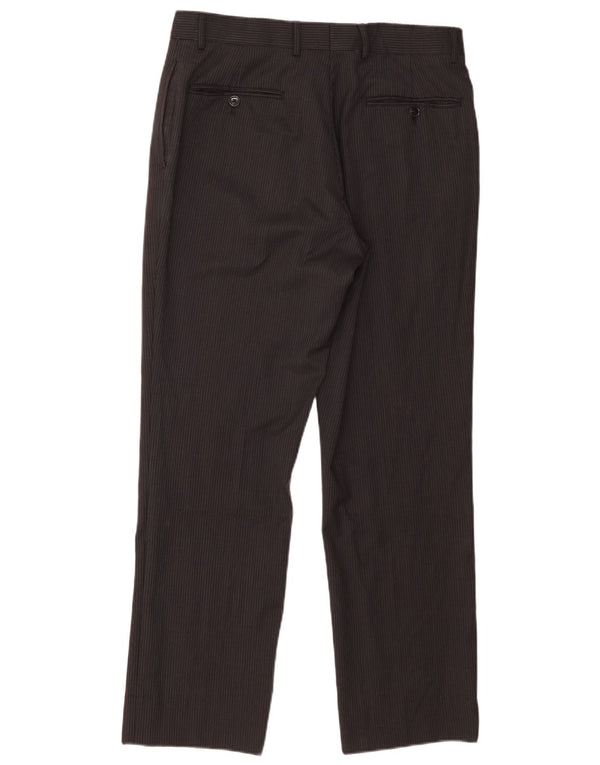 Tommy Hilfiger Mens Straight Suit Trousers W32 L30 Black Pinstripe